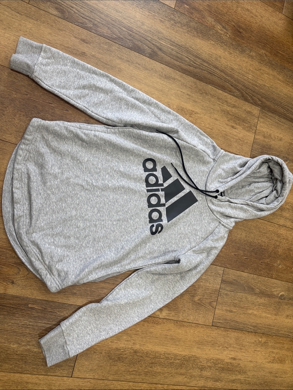 adidas Light Gray Logo Hooded Pullover Size S (8-10)